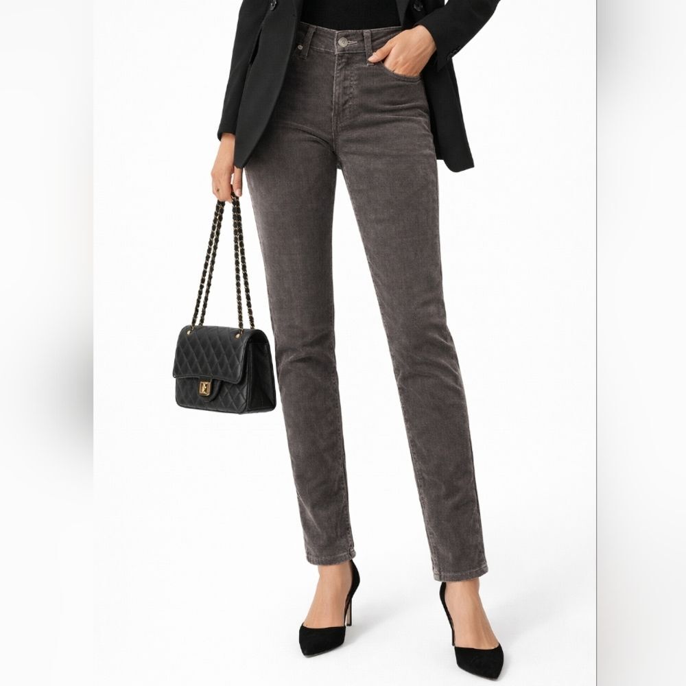 AG Adriano Goldschmied The Farrah High Rise Skinny Jeans Gray Corduroy NWT 27